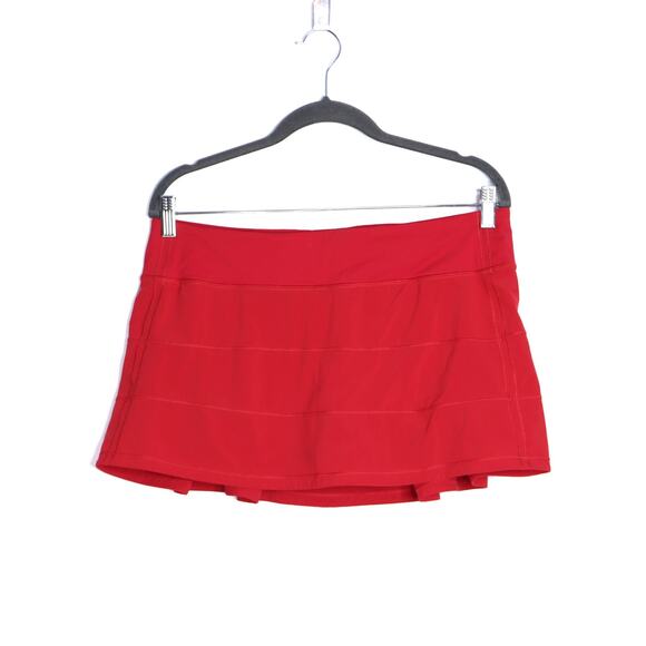 LULULEMON Pace Rival Mid-Rise Skirt Persian Red Tennis Active Women's 10 - Picture 1 of 7